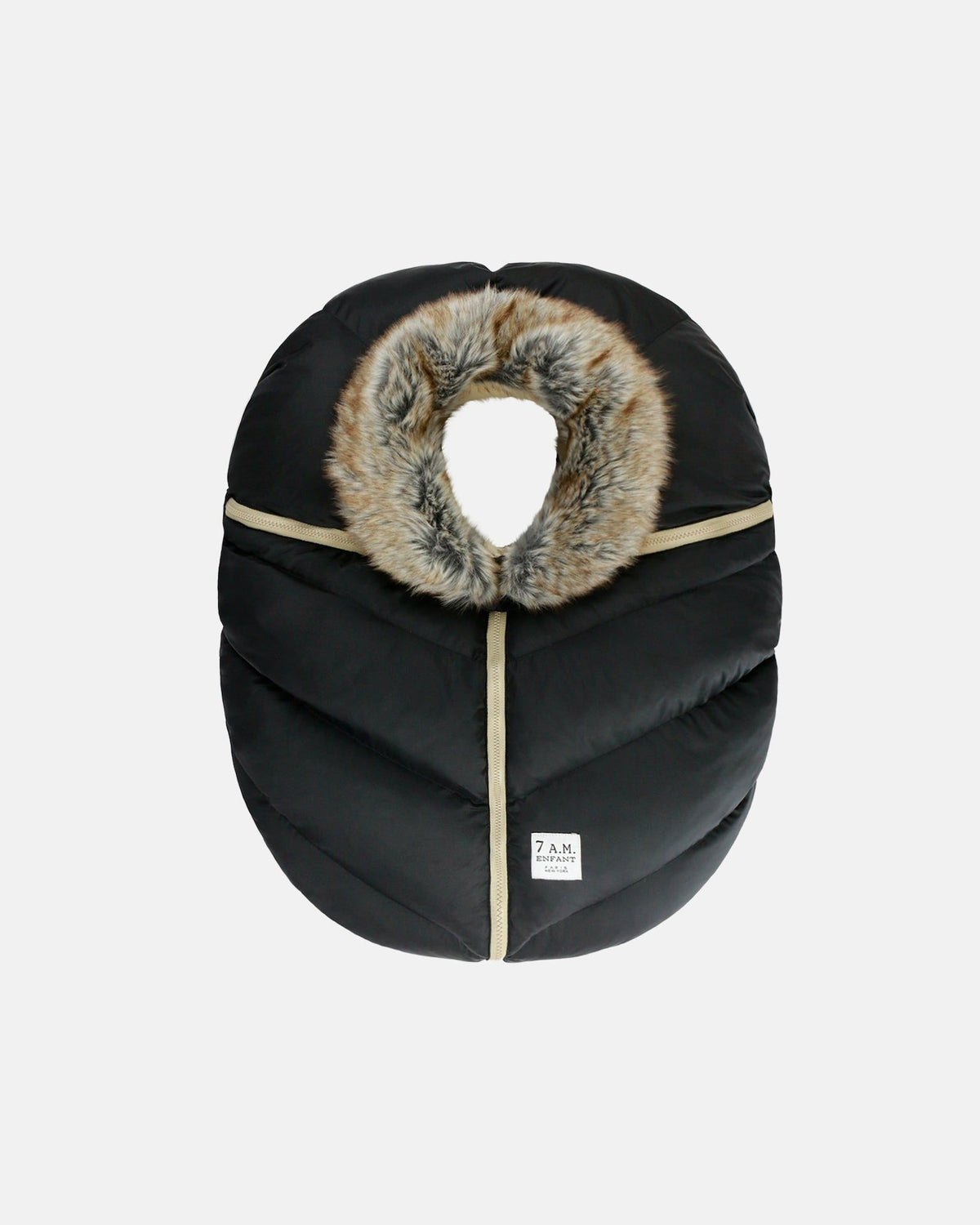 7AM Enfant Car Seat Cocoon Black Faux Fur Z1Z7 - product image 1
