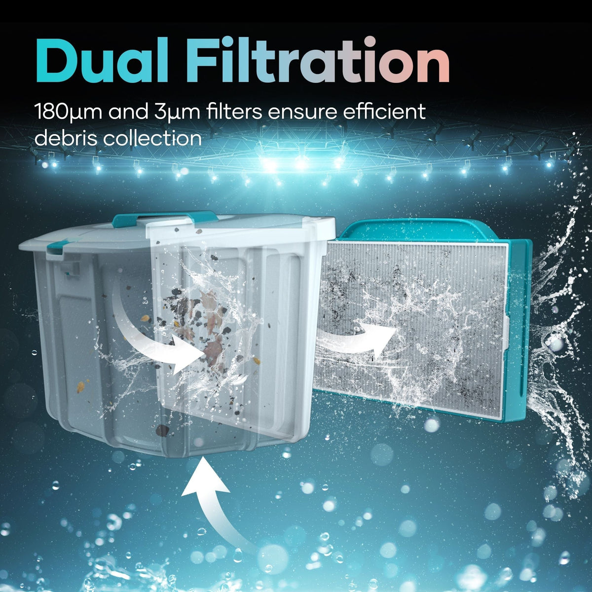 Scuba L1 Cordless Robotic Pool Cleaner, Tri-Motor, Advanced Filtration & Quick Drain, Ideal for Above-Ground Pools up to 1,100-sq.ft. Z4G5 - product image 7