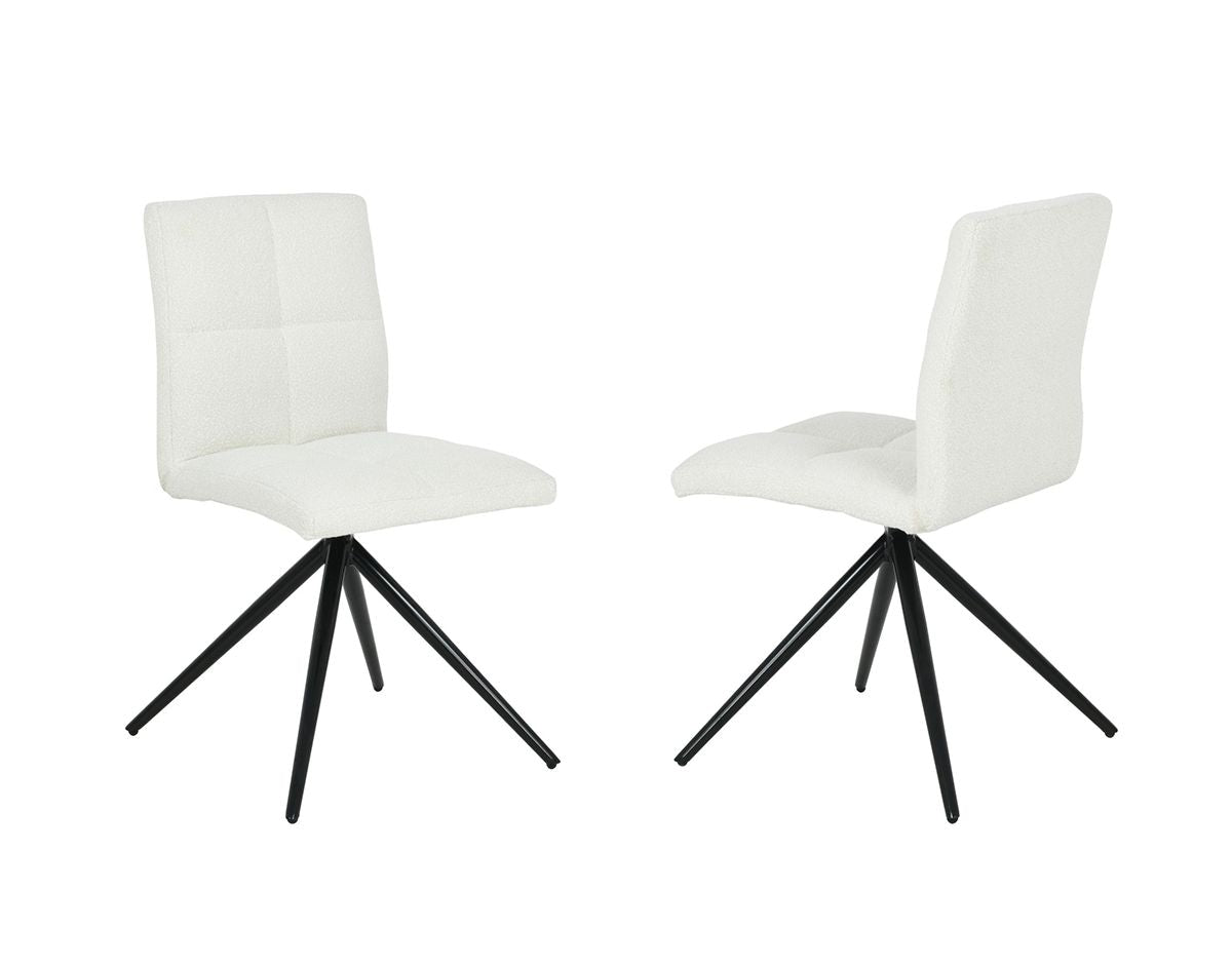 Ethan White Fabric Upholstered Armless Dining Chair, 2-pc M6A8 - product image 4