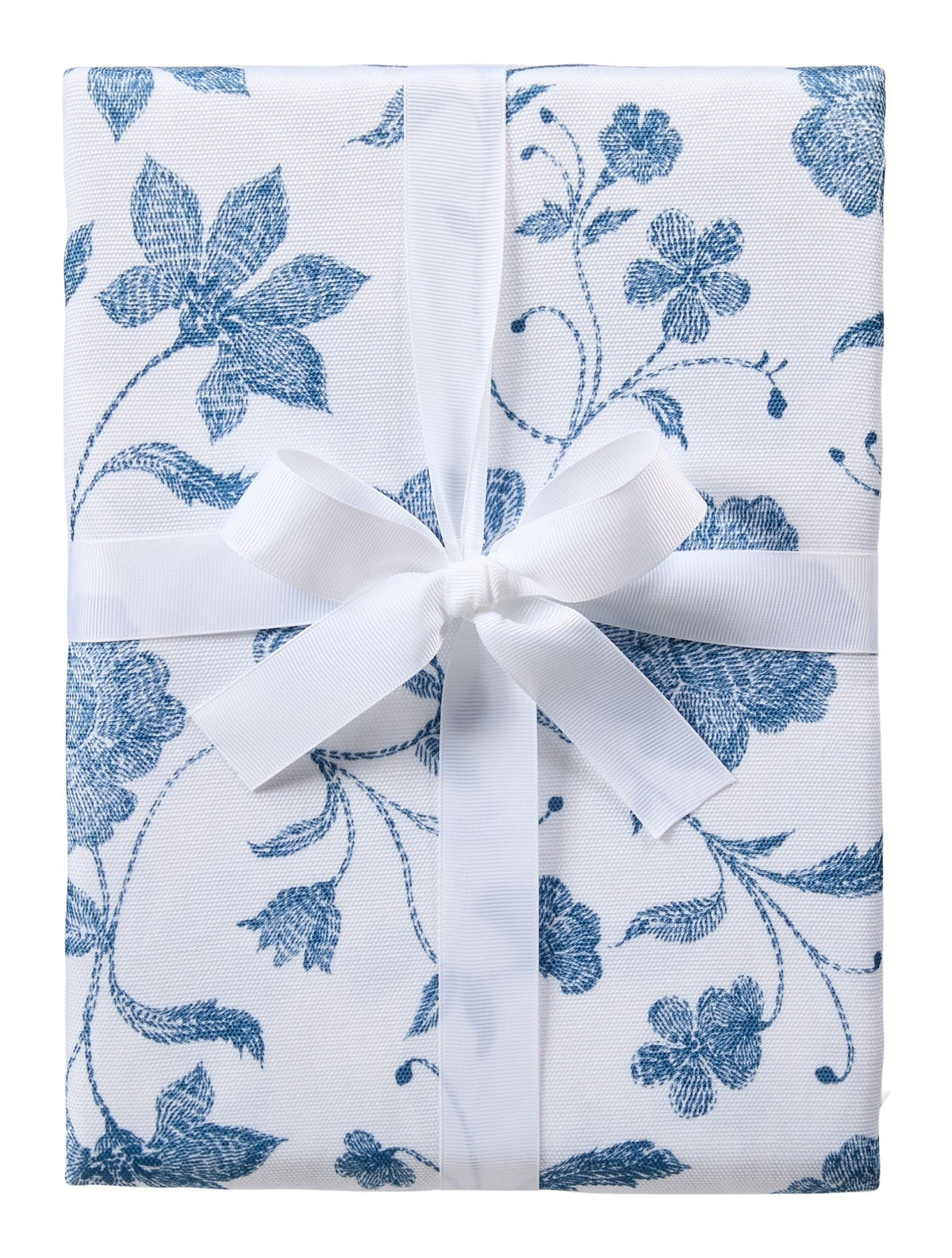 Spill Resistant Floral Print Table Cloth, Blue/White, 60-in x 104-in M4F8 - product image 1