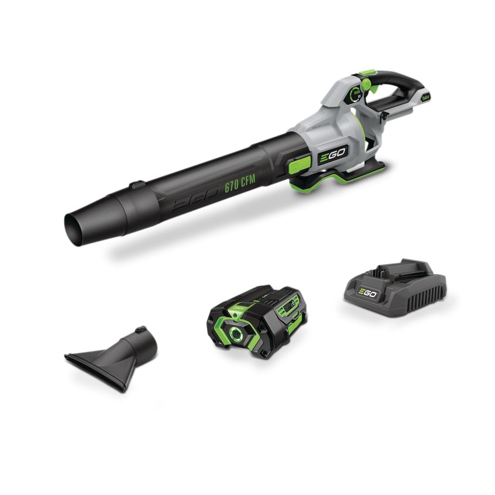 56V Brushless Cordless 670 CFM Leaf Blower, Includes (1) 4.0Ah Battery and (1) 320W Charger, LB6703 Z5S8 - product image 1