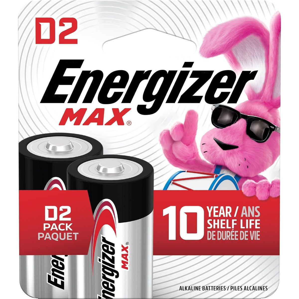 Max 2-pk D Alkaline Batteries, Long Lasting, All Purpose B9F7 - product image 1