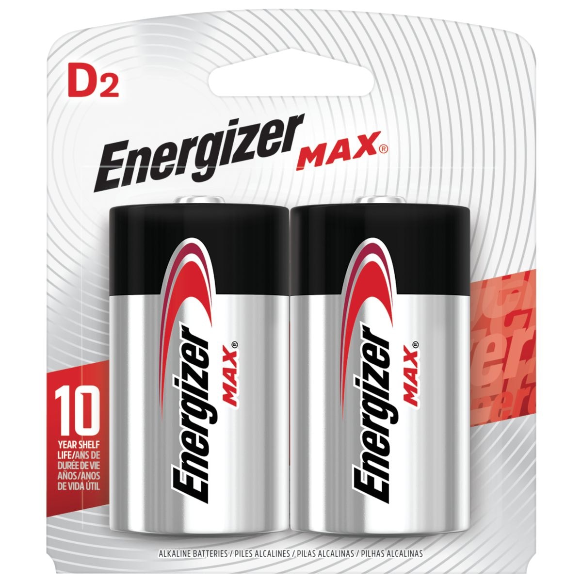 Max 2-pk D Alkaline Batteries, Long Lasting, All Purpose B9F7 - product image 2