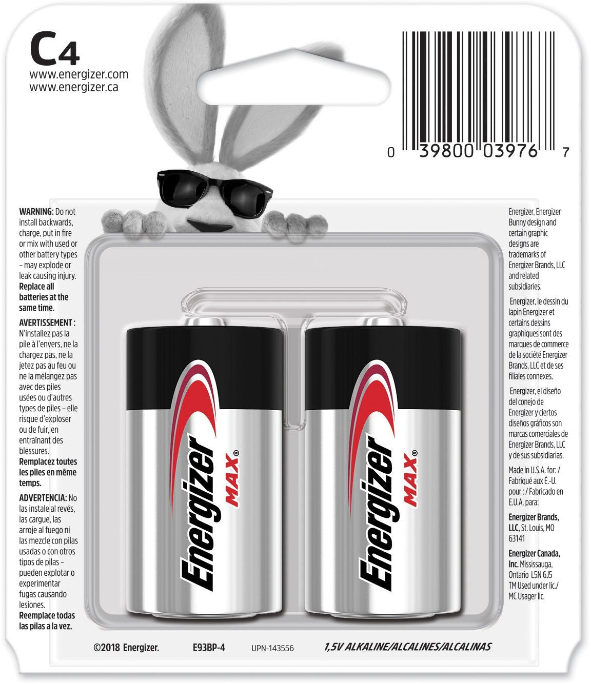 Max4-pk C Alkaline Batteries, Long Lasting, All Purpose T3W5 - product image 2