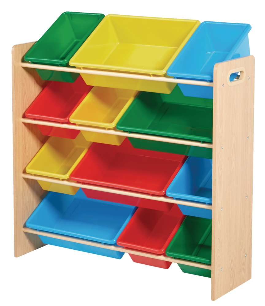 Kids 12-Bin Bedroom/Playroom Toy Storage Organizer, Yellow S2C3 - product image 1