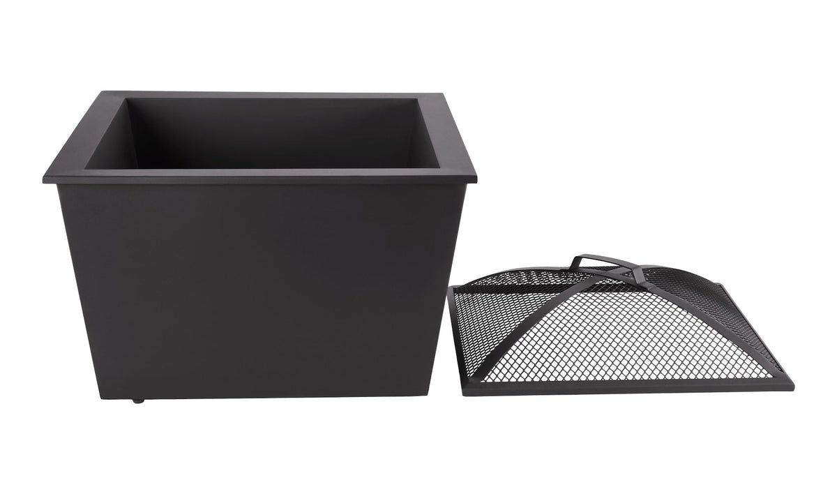 Lyall Square Outdoor Wood Firepit, 20-in, Black W5W1 - product image 2