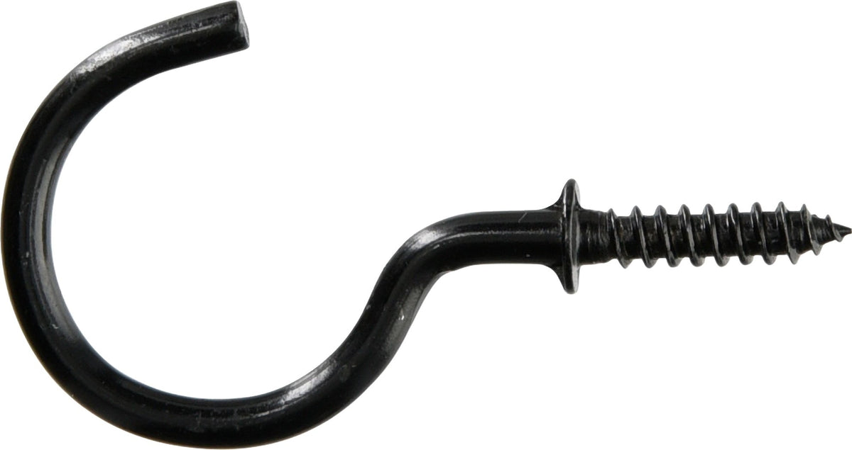 Mug Cup Hook, Half Hook Half Screw, Black, 7/8-in, 40-pk Q9Y7 - product image 1