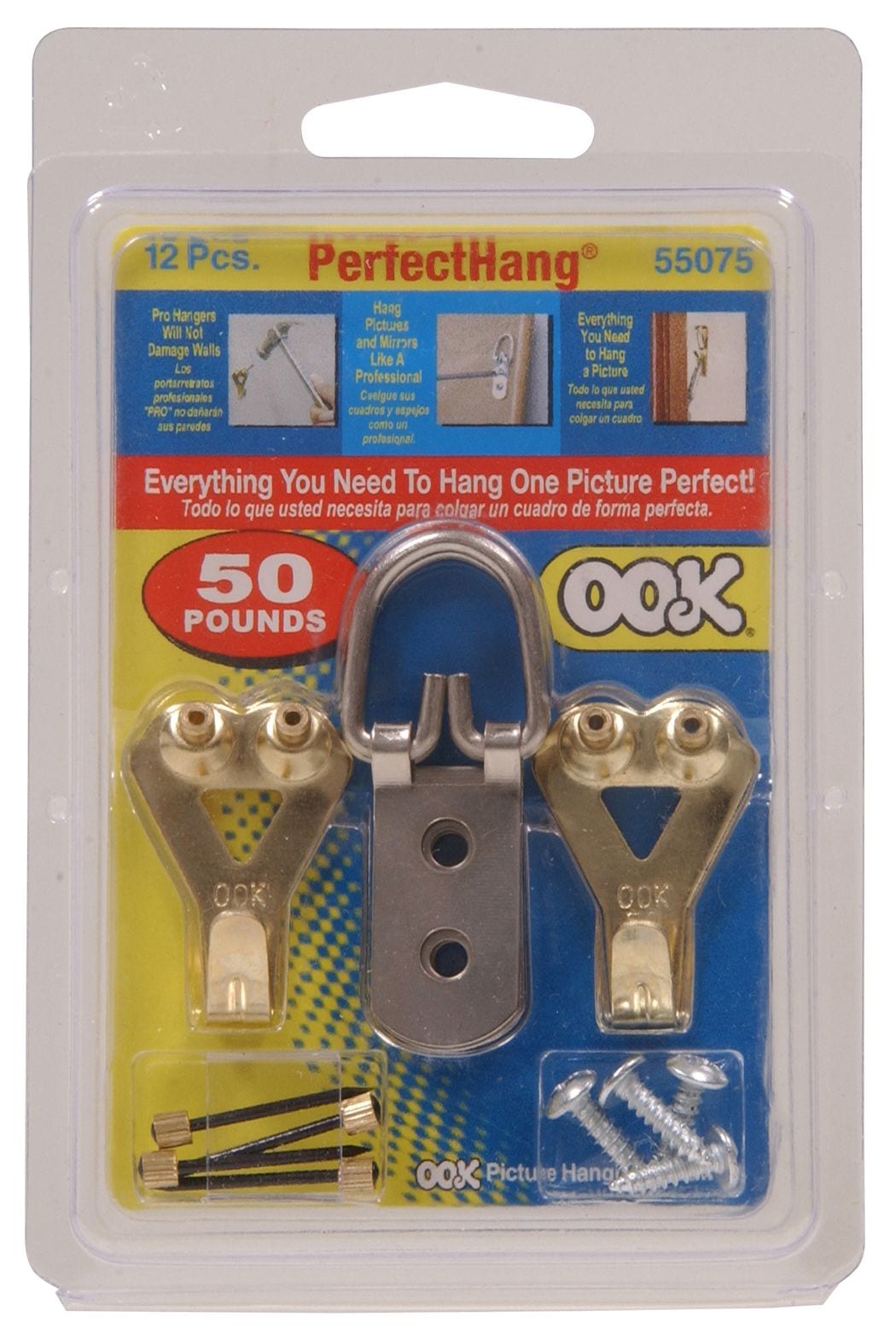 Perfect Hanging Kit, For Plaster and DrywAll, 50-lb Capacity, 12-pk C7B2 - product image 1