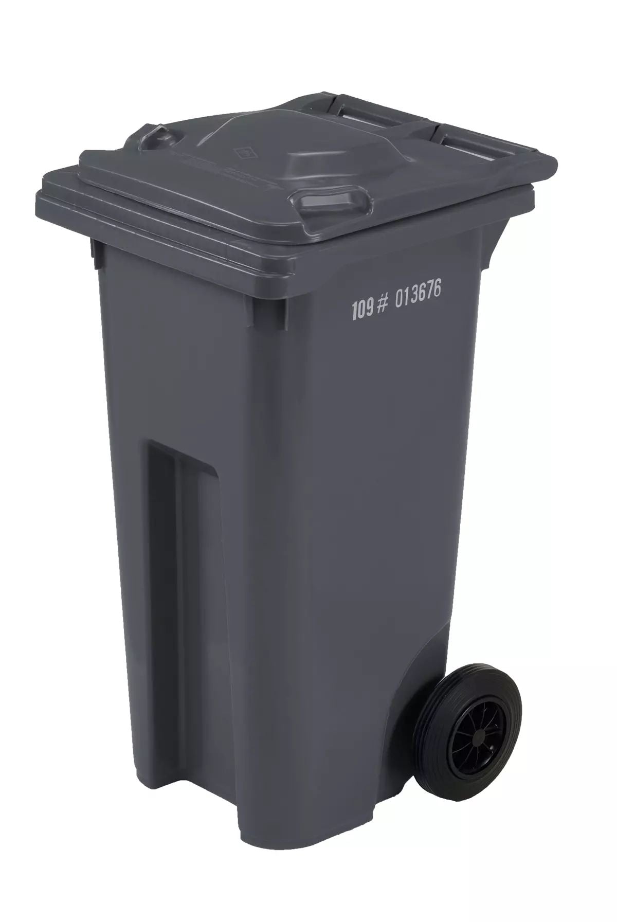 Mastercart Plastic Rectangular Wheeled Garbage Can, Black, 120-L H0U8 - product image 1