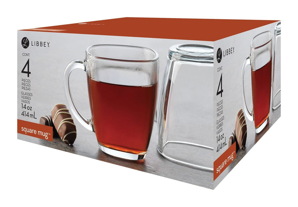 Square Mug Set, Clear, 4-pc J0E4 - product image 2