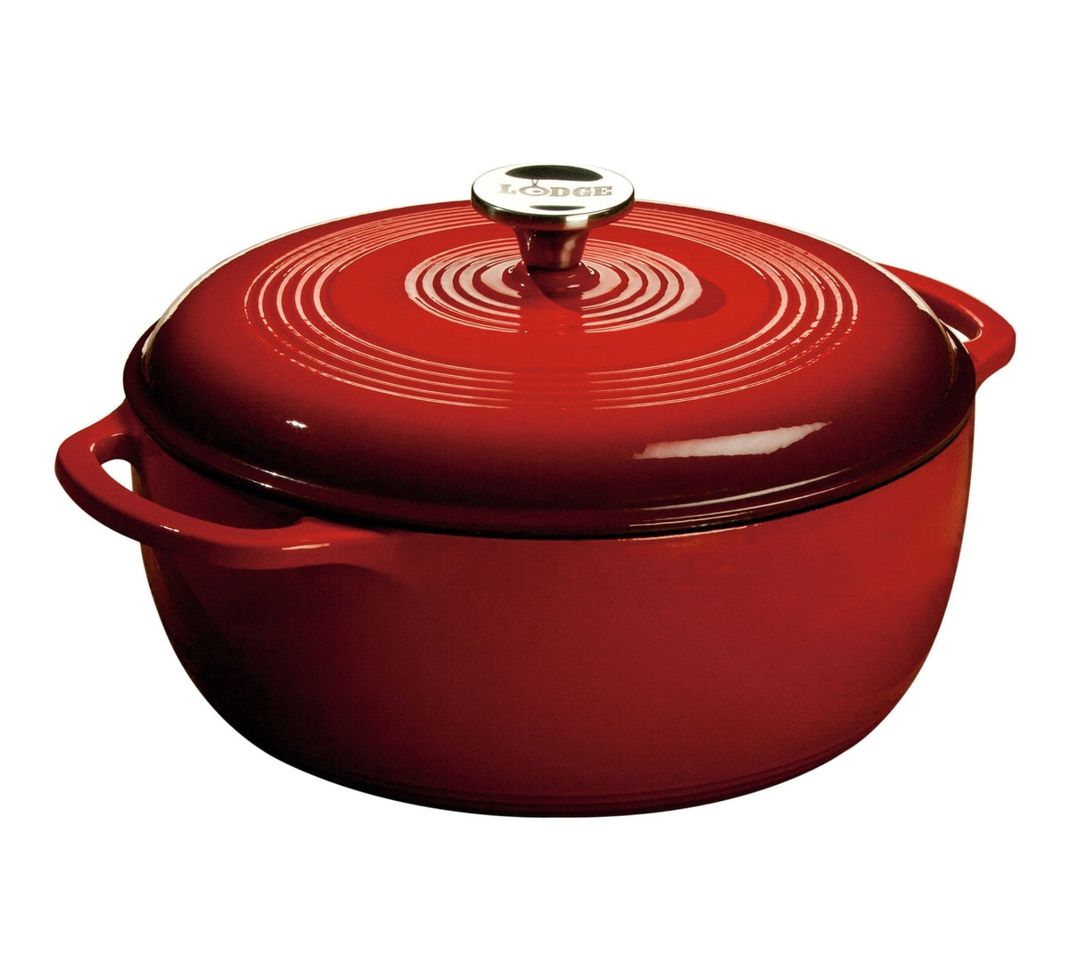Enamel Cast Iron Dutch Oven, Red, 6-qt N1Y7 - product image 1
