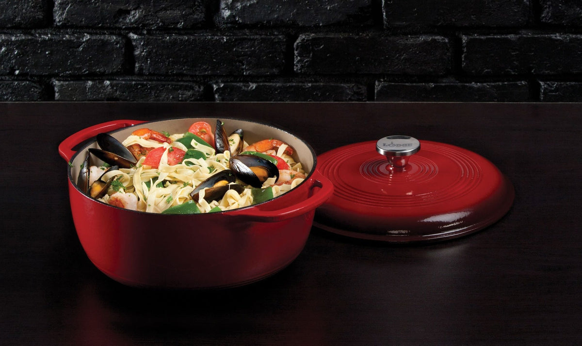 Enamel Cast Iron Dutch Oven, Red, 6-qt N1Y7 - product image 7