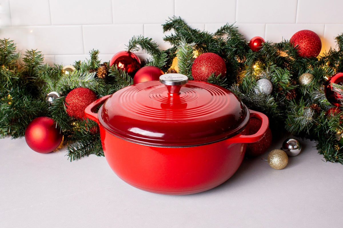Enamel Cast Iron Dutch Oven, Red, 6-qt N1Y7 - product image 8