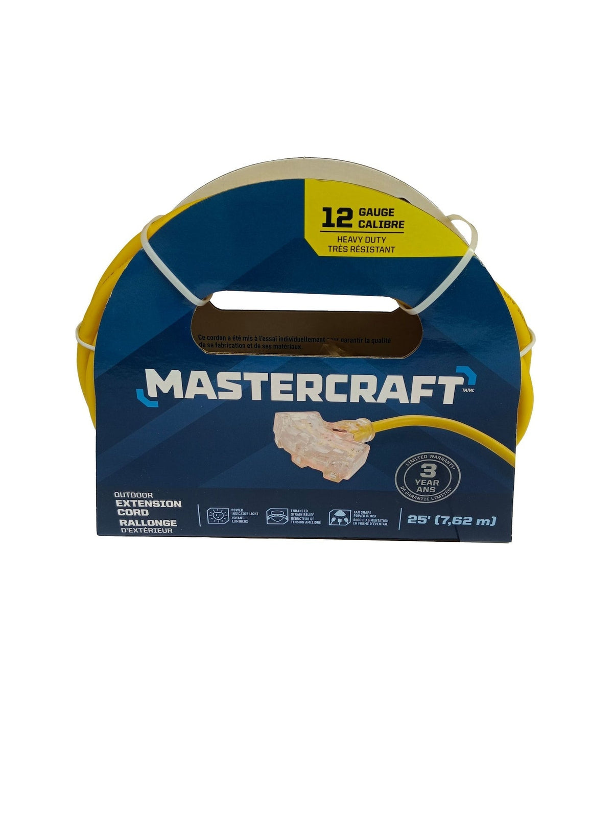 25-ft Outdoor 12 Gauge Extension Cord with Fantail End, Yellow E3D9 - product image 1