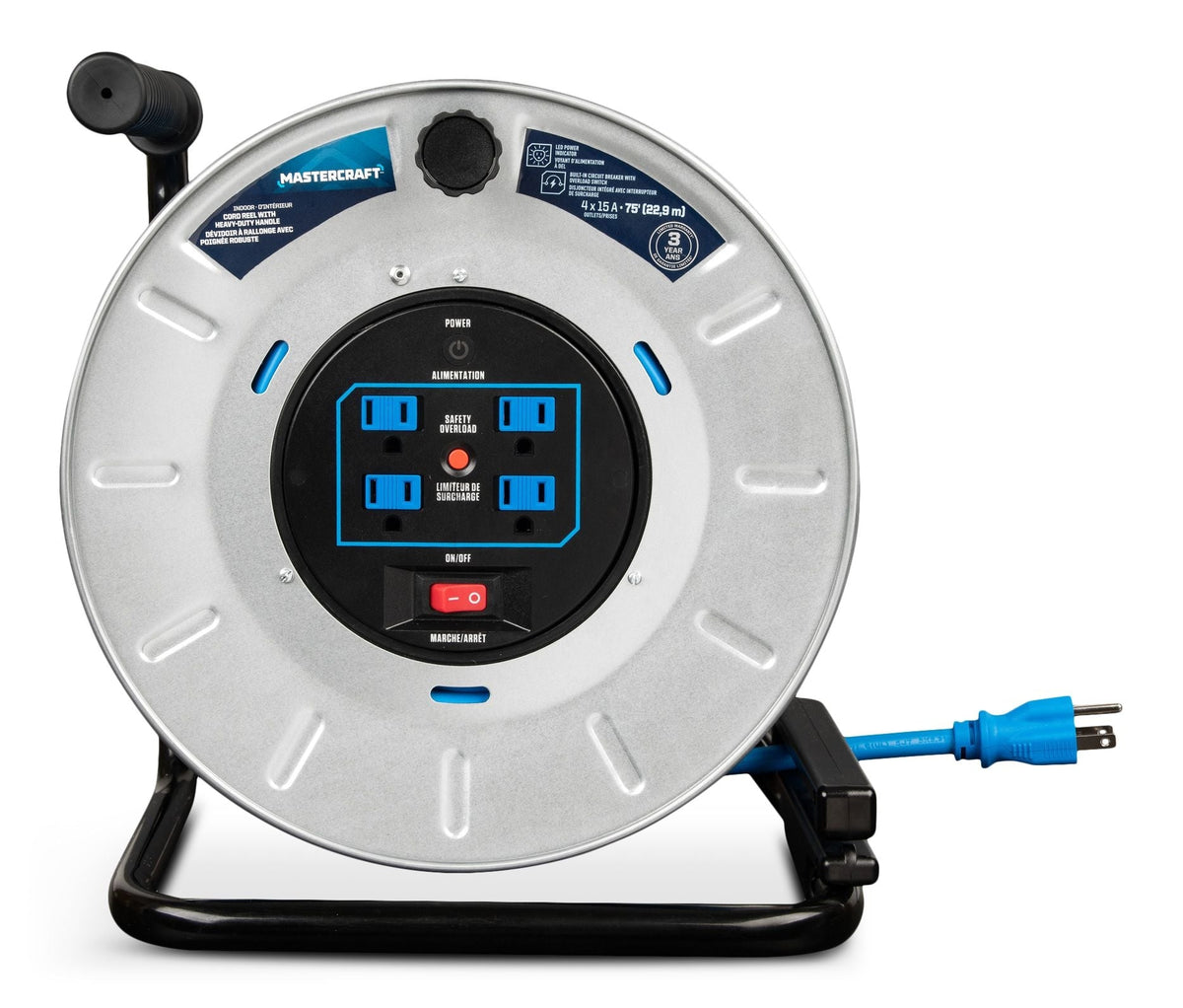 75-ft 15A Retractable Extension Cord Reel B1P8 - product image 2