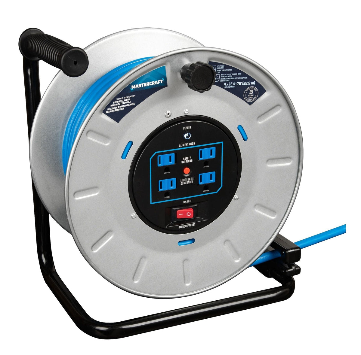 75-ft 15A Retractable Extension Cord Reel B1P8 - product image 4