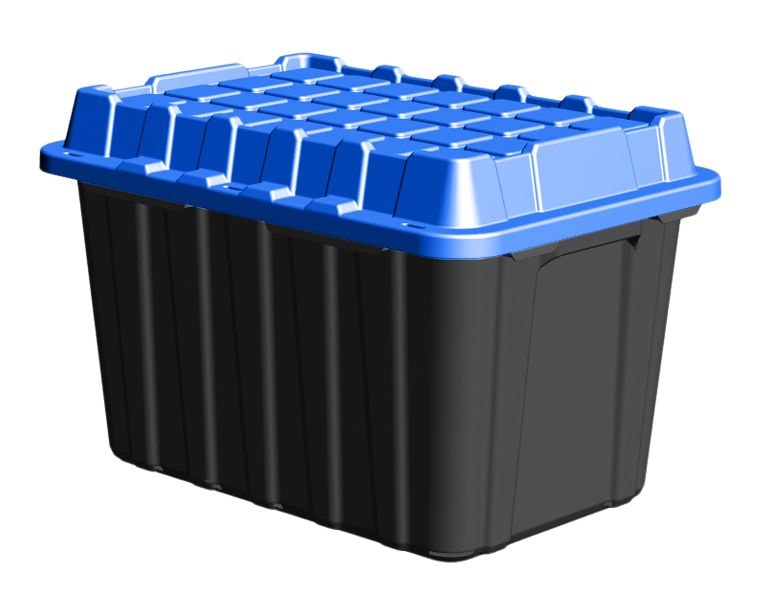 Heavy-Duty Polypropylene Tote with Domed Lid, 120-L E2Q3 - product image 1