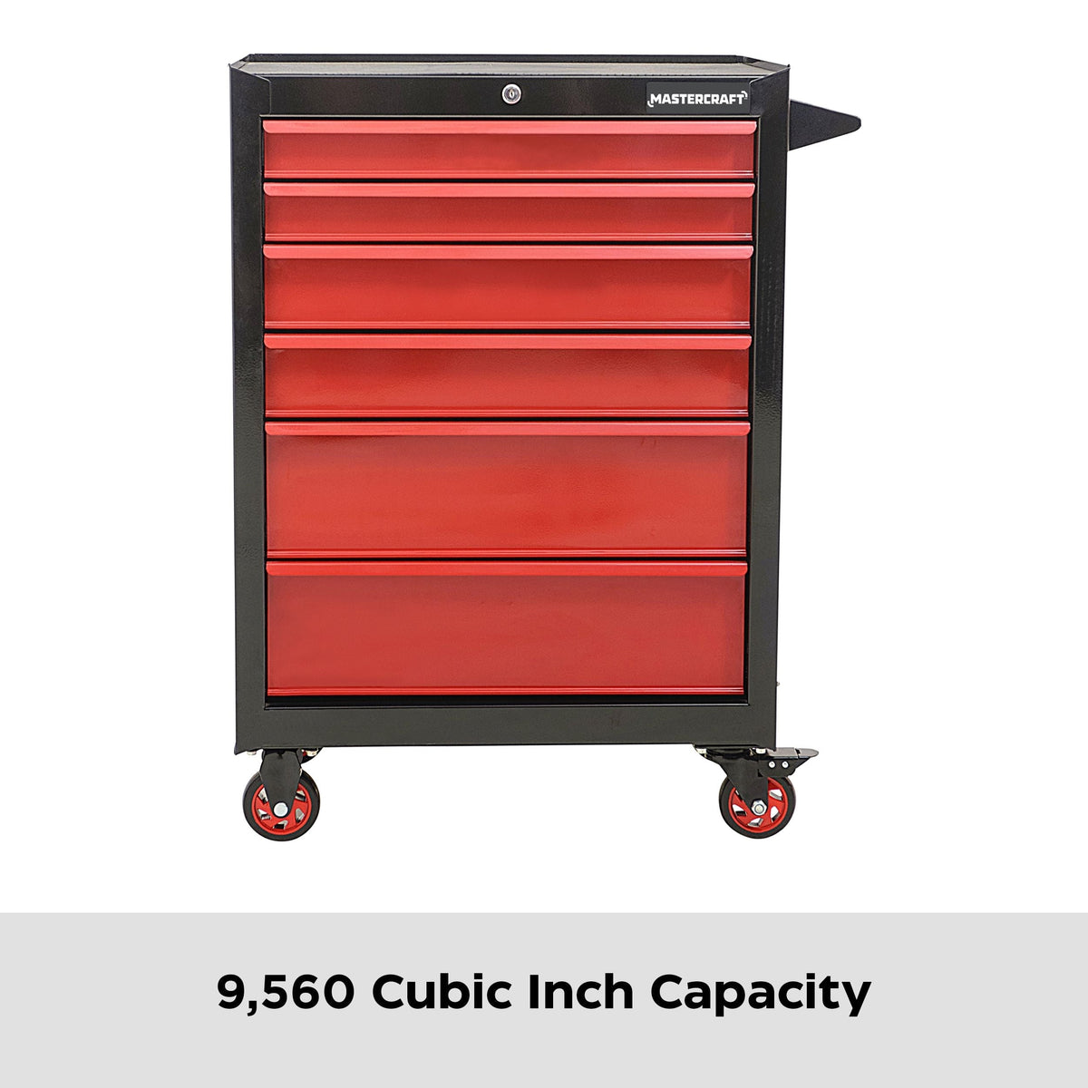 Rolling Tools Storage Cabinet with 6 Drawers, Black&Red, 26-in A2E5 - product image 5