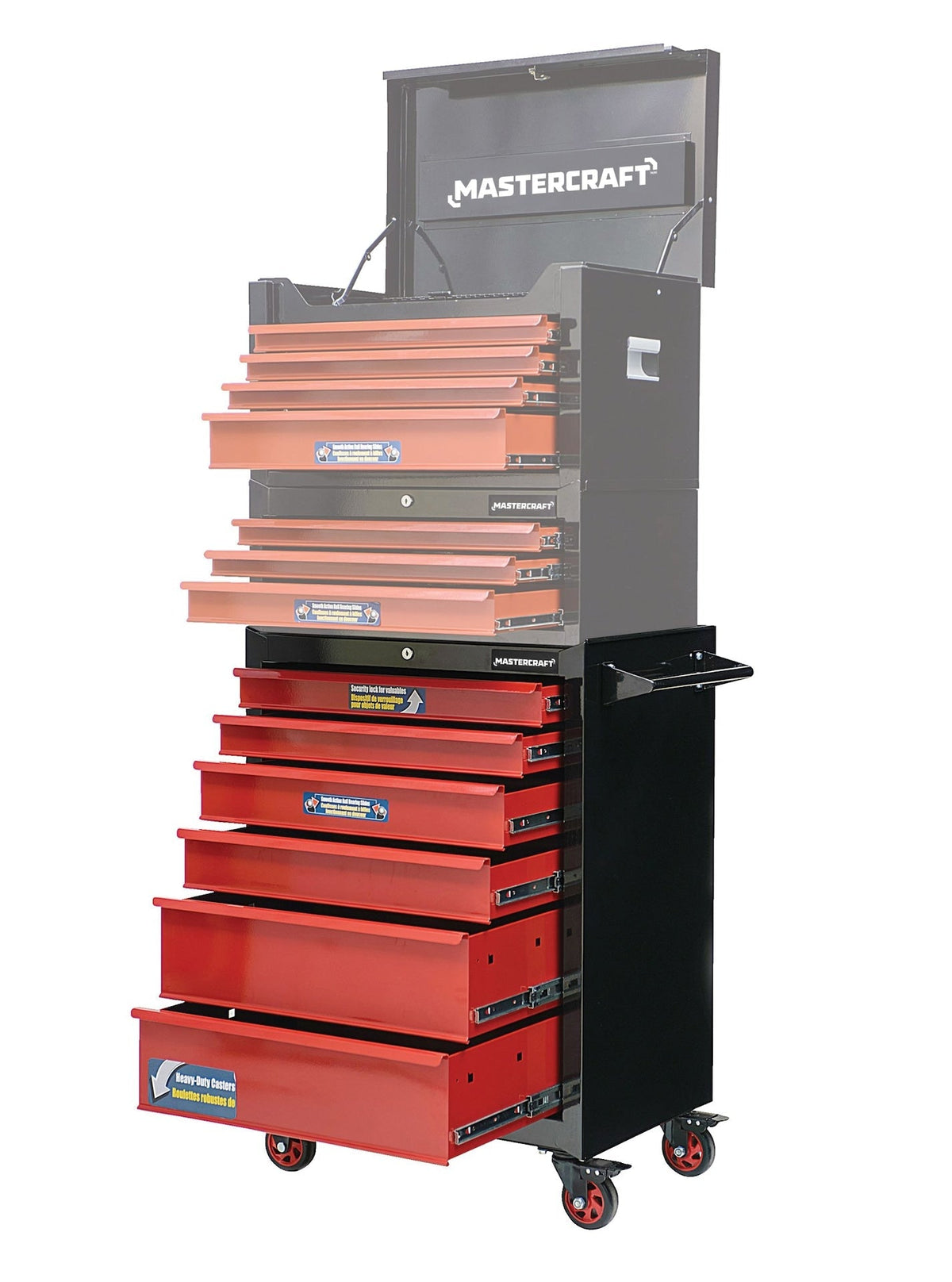 Rolling Tools Storage Cabinet with 6 Drawers, Black&Red, 26-in A2E5 - product image 7
