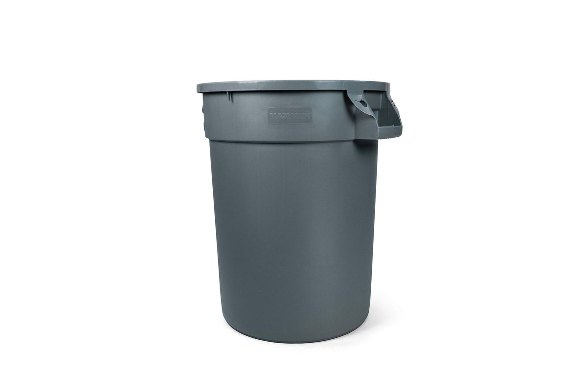 Commercial Circular Outdoor Garbage Can with Lid, Grey X7U9 - product image 1