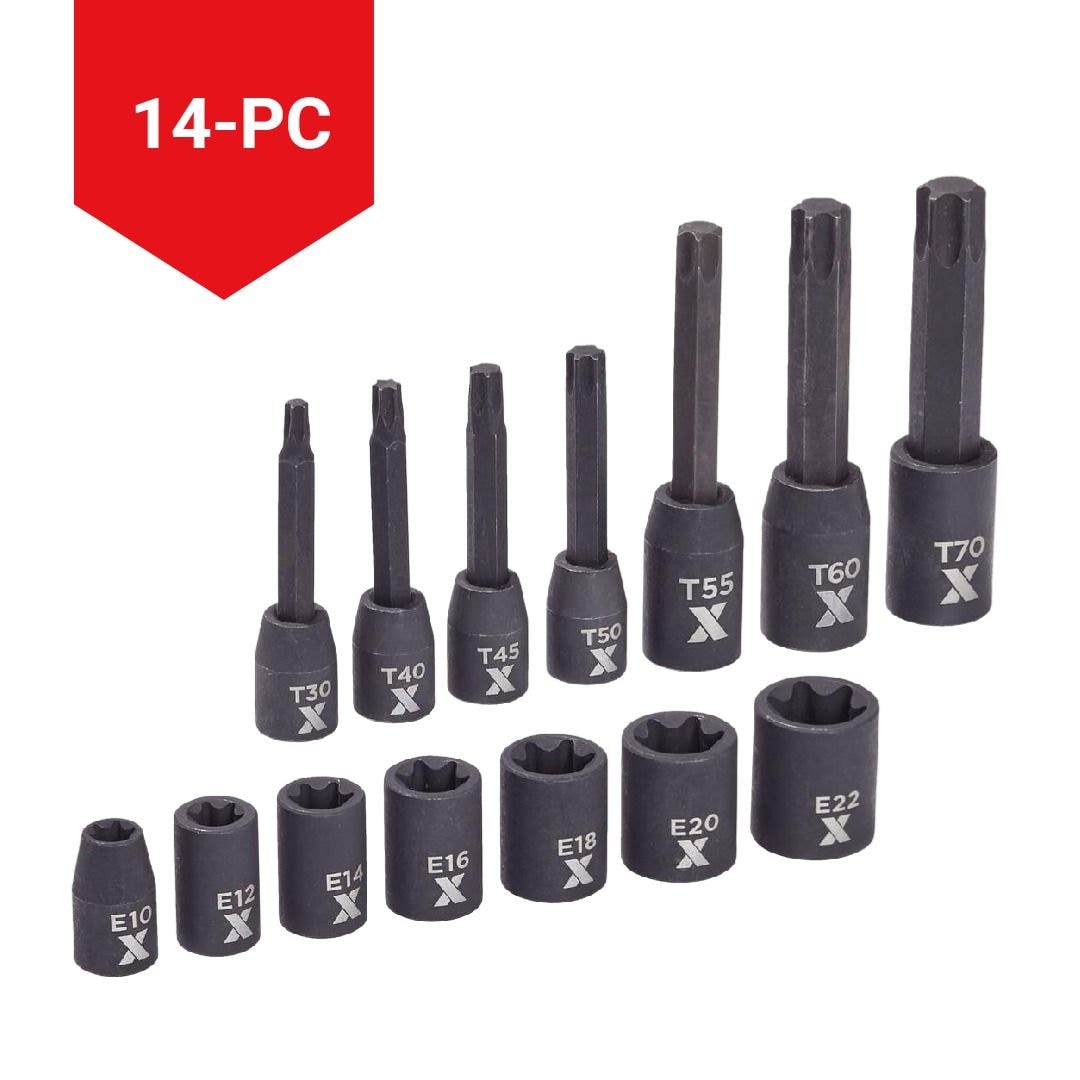 Torx & E-Torx Impact Bit Socket Set, 14-pc, SAE/Metric D3O4 - product image 5