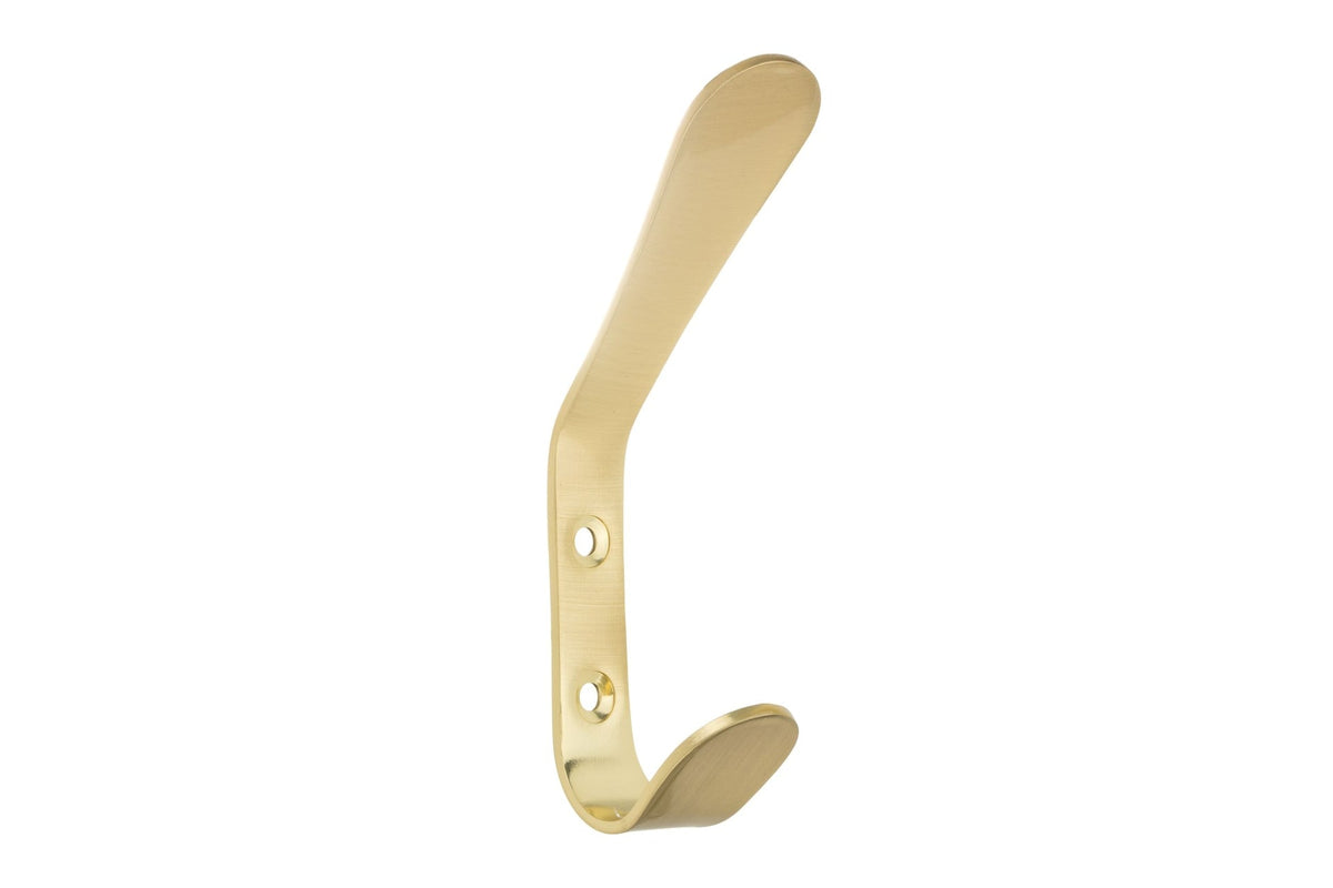 Utility Double Hook, Satin Brass P0Y3 - product image 1