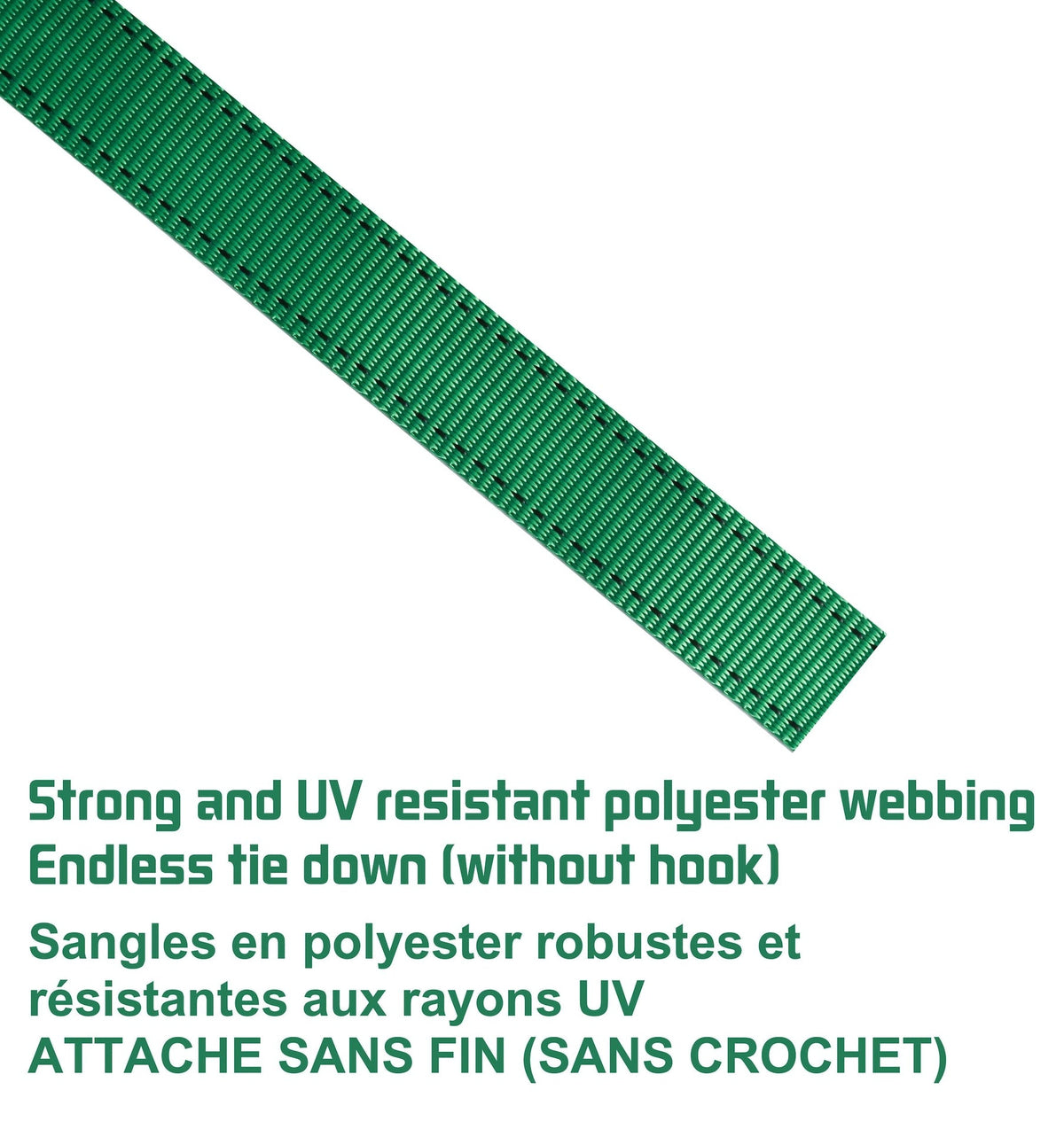 1,500-lb Endless Padded Ratchet Tie Down Strap, Weatherproof, 1-in x 14-ft O1F5 - product image 6