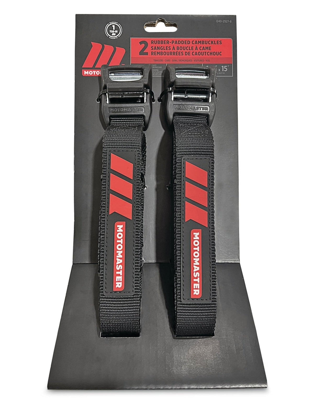 Rubber Padded Cam Buckle Tie Down Straps, 2-pk K0O9 - product image 1