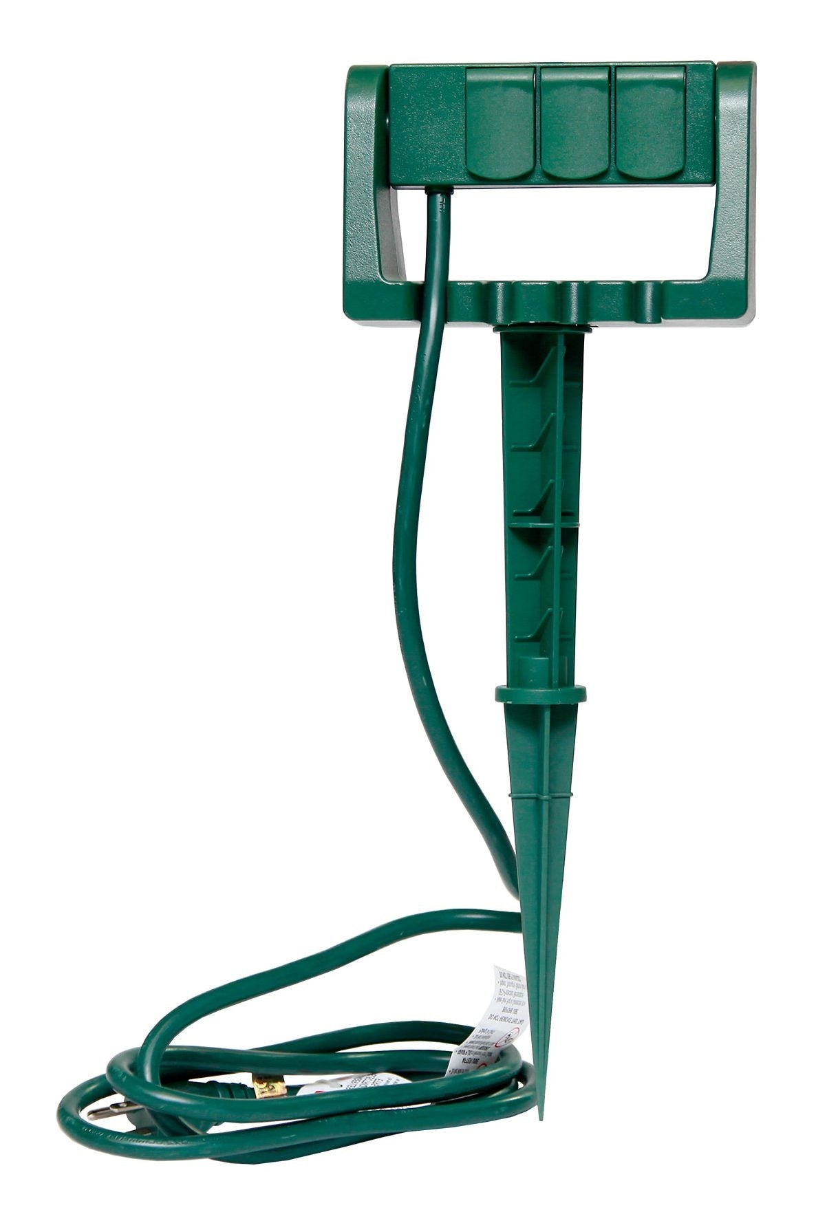3-Outlet Outdoor Power Stake with 6-ft Cord, Green P7D9 - product image 1