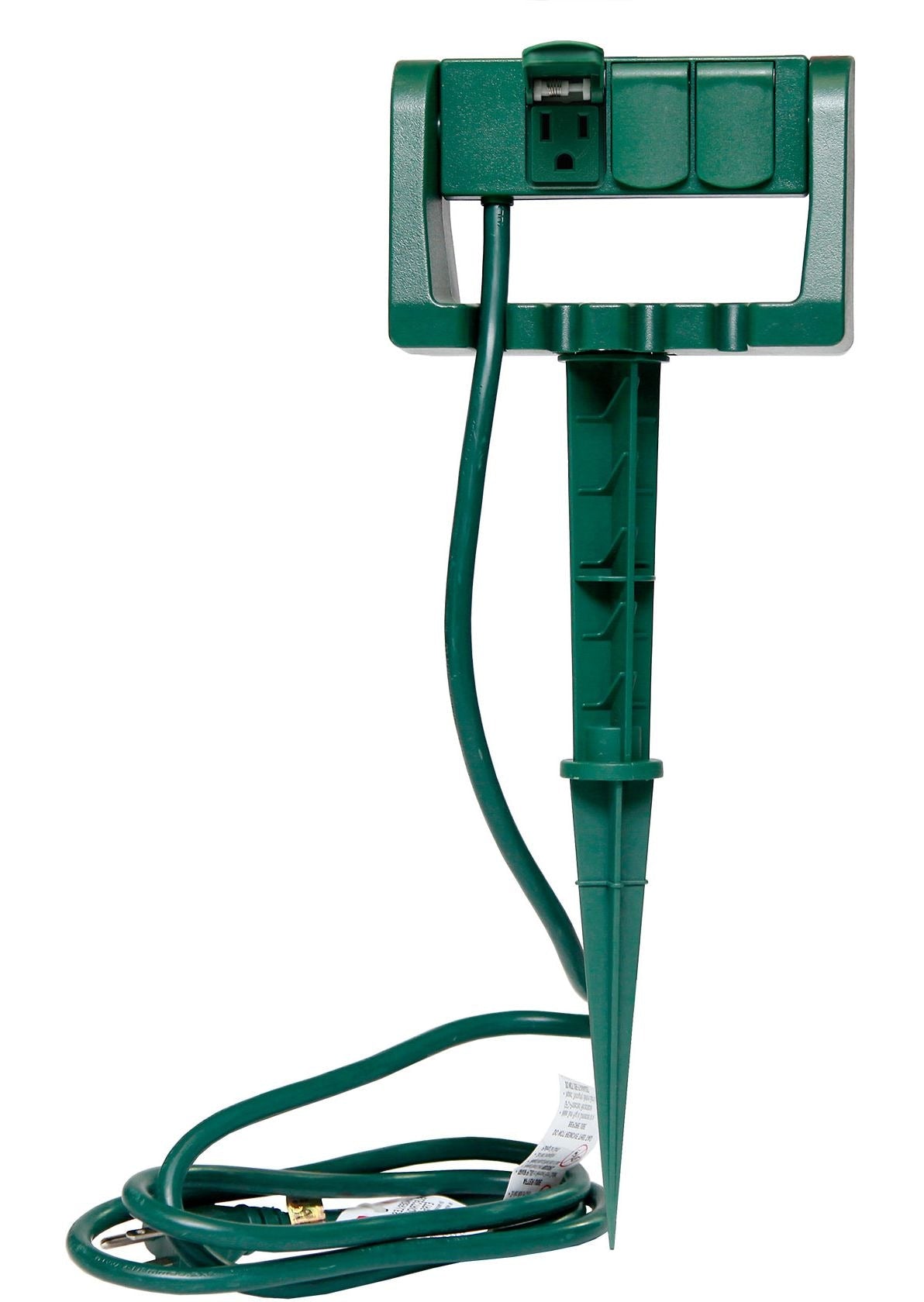 3-Outlet Outdoor Power Stake with 6-ft Cord, Green P7D9 - product image 3