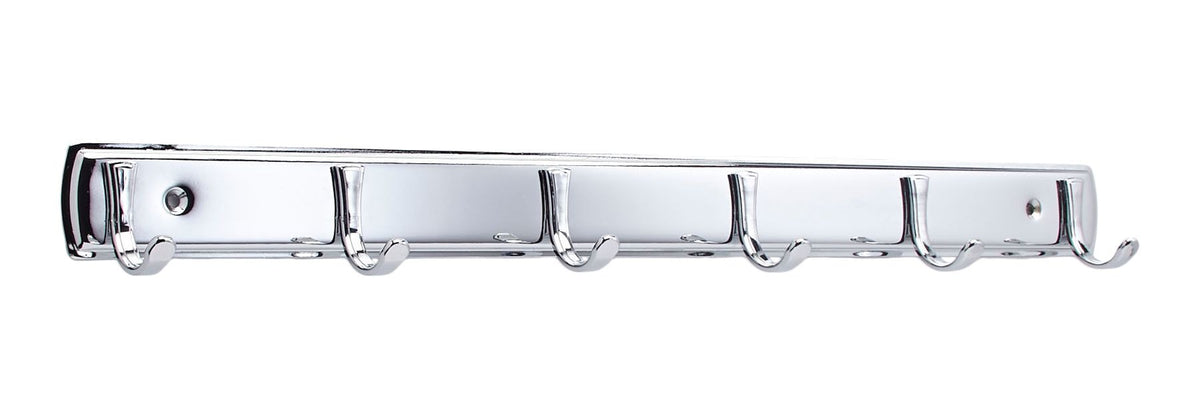 Stainless Steel 6-Hook Rail, Chrome, 19-in U7E9 - product image 1