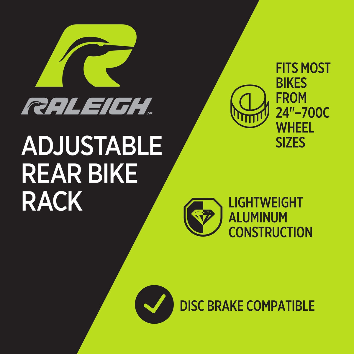 Adjustable Rear Bike Rack, Lightweight, Aluminum, Black M8K0 - product image 6