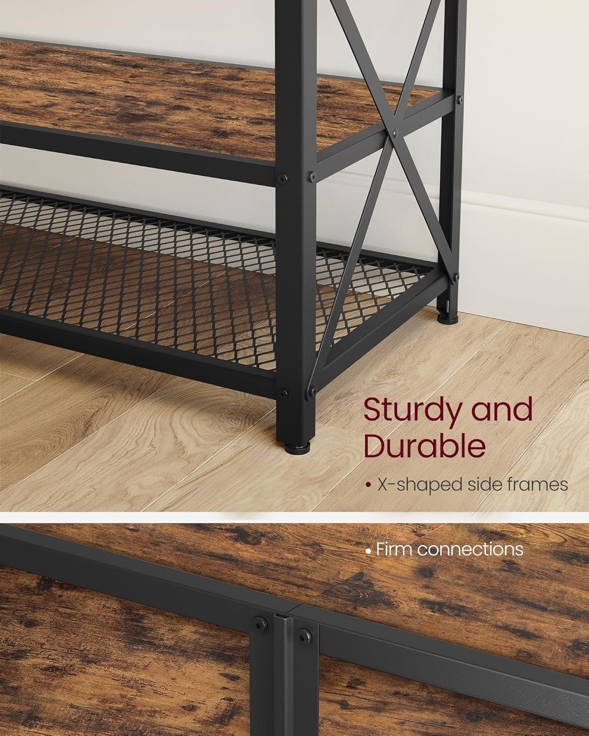 Home 70-in 3-Tier Industrial Rustic Brown TV Stand L3V8 - product image 5