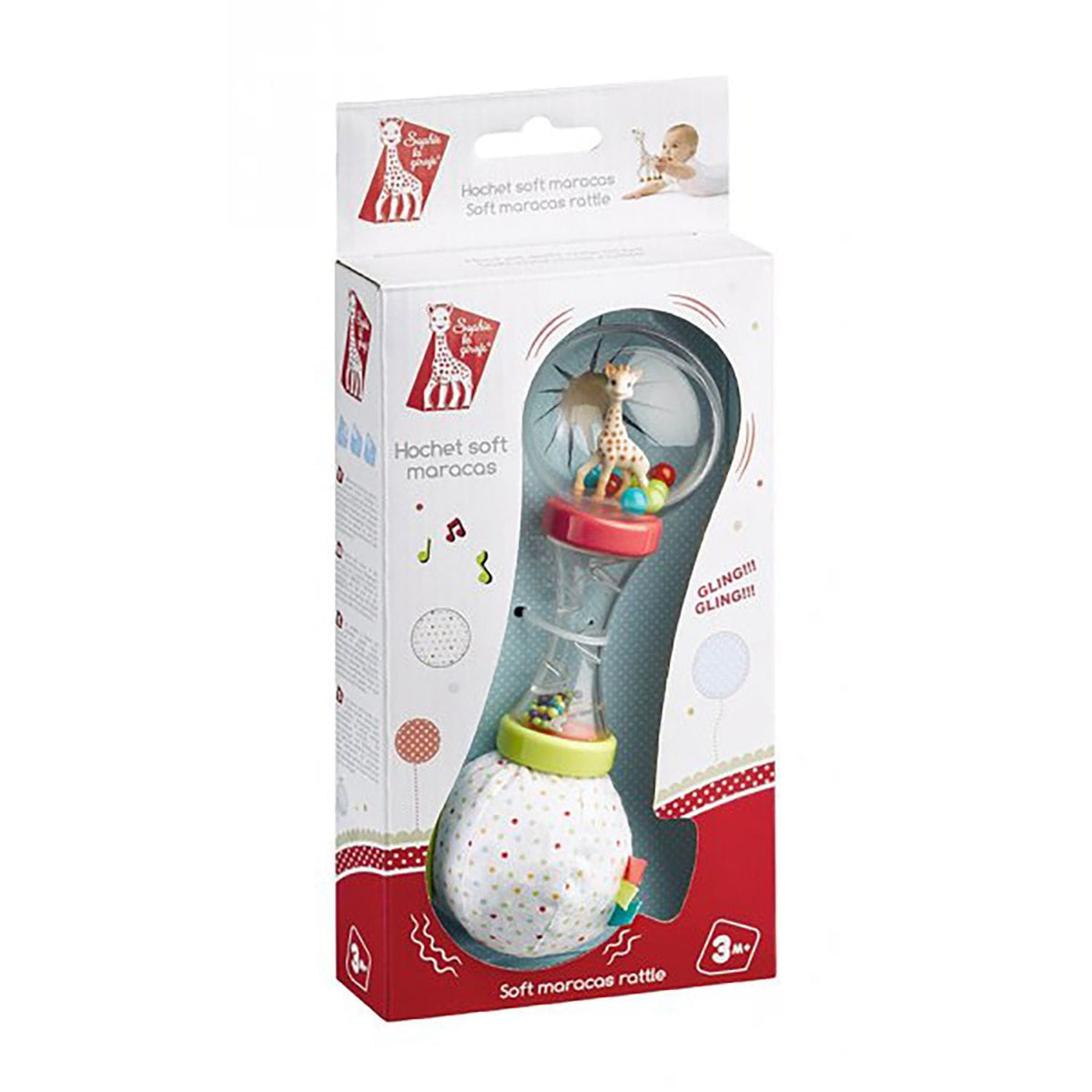 La Girafe Soft Maracas Rattle for Babies, Ages 3+ D2I0 - product image 3