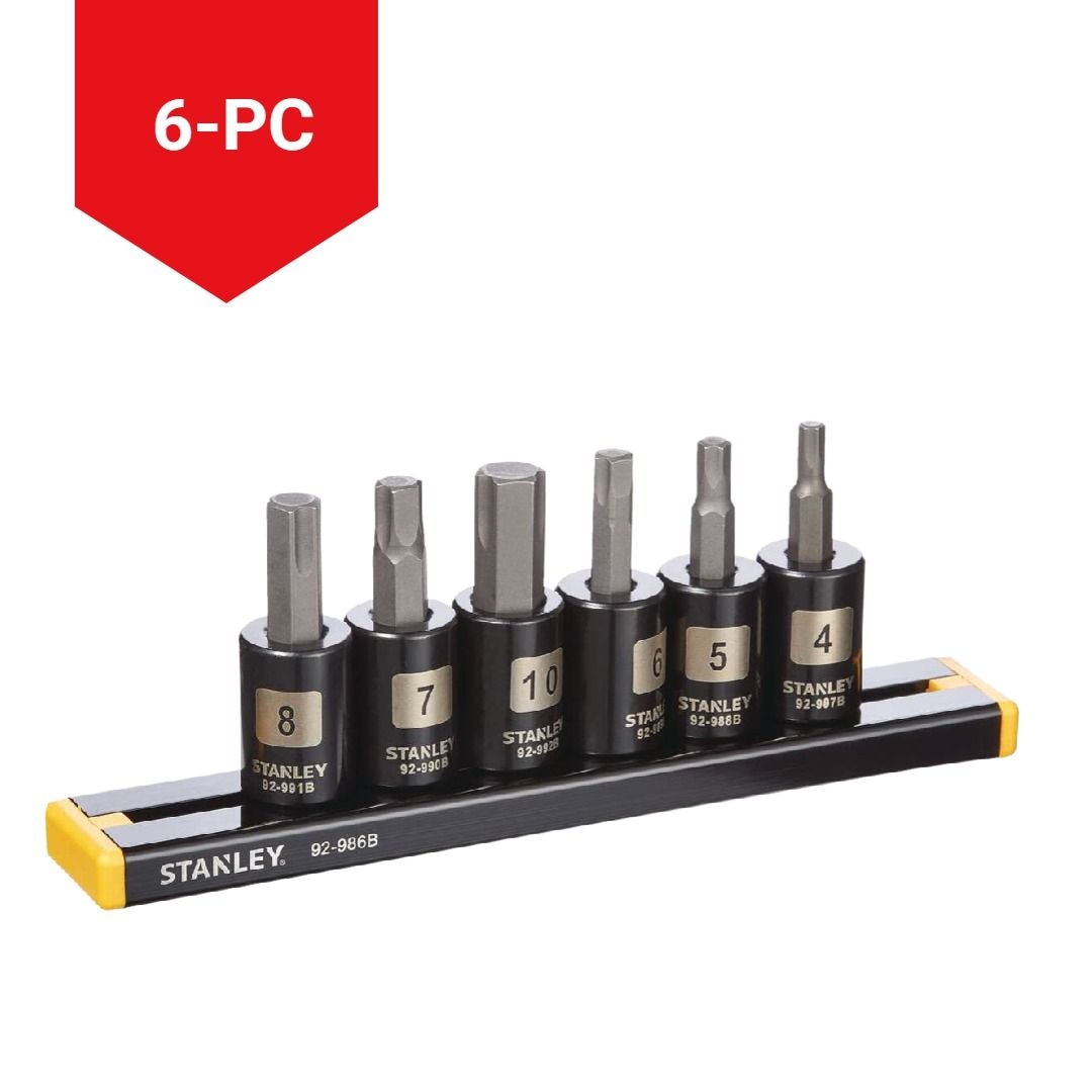 Professional Grade Black Chrome Hex Bit Socket Set, Metric, 6-pc F9E9 - product image 5
