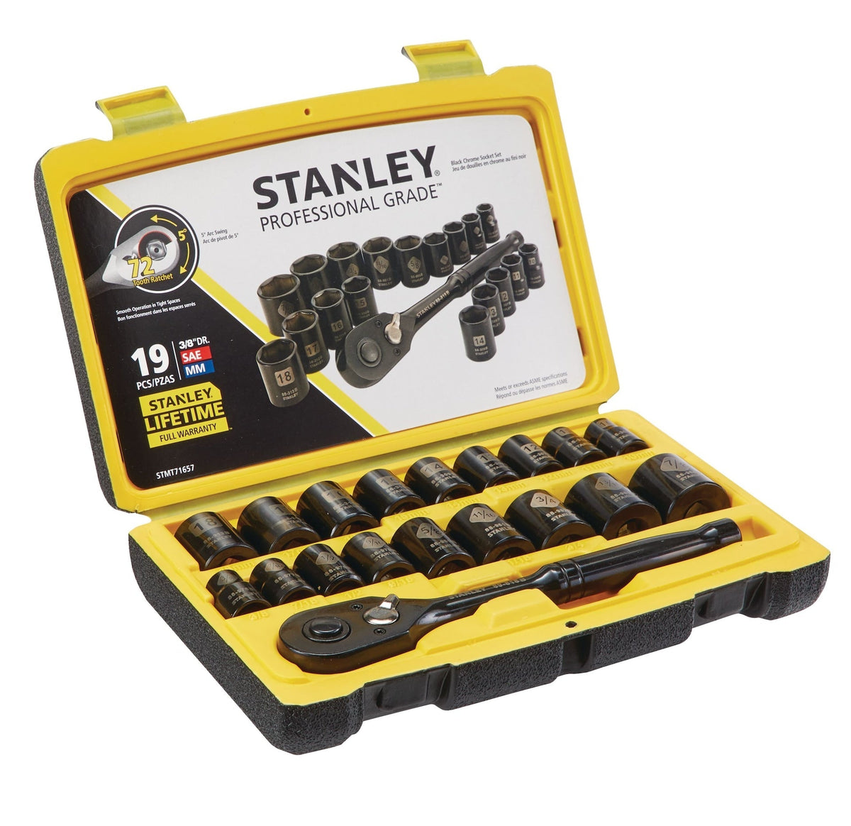 Professional Grade Black Chrome Socket Set, 19-pc, SAE/Metric D2N0 - product image 1