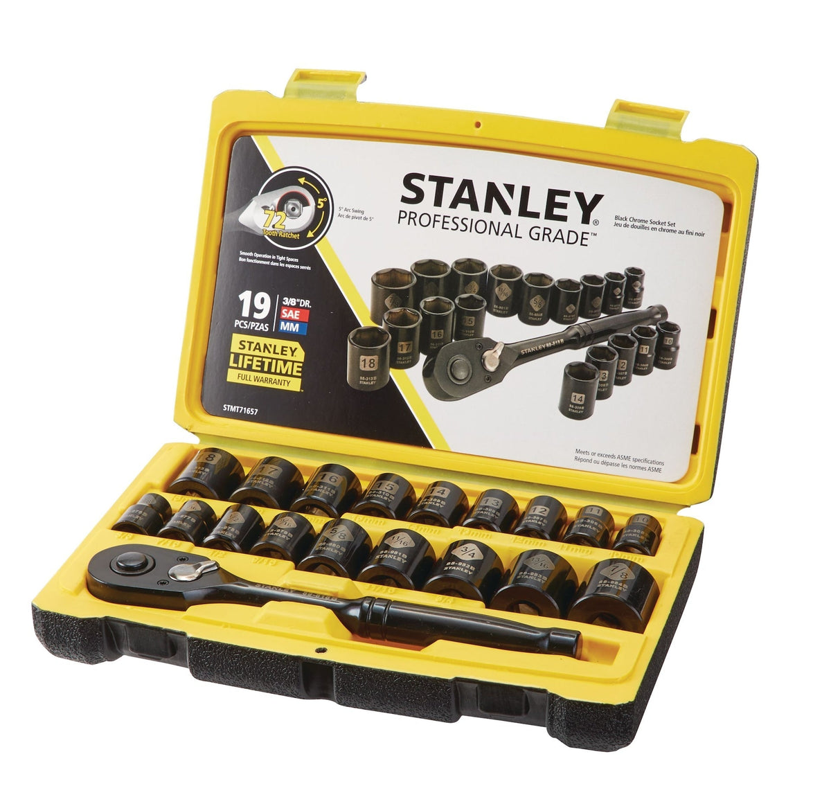 Professional Grade Black Chrome Socket Set, 19-pc, SAE/Metric D2N0 - product image 3