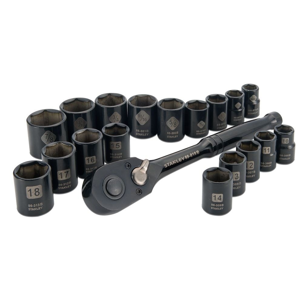 Professional Grade Black Chrome Socket Set, 19-pc, SAE/Metric D2N0 - product image 4