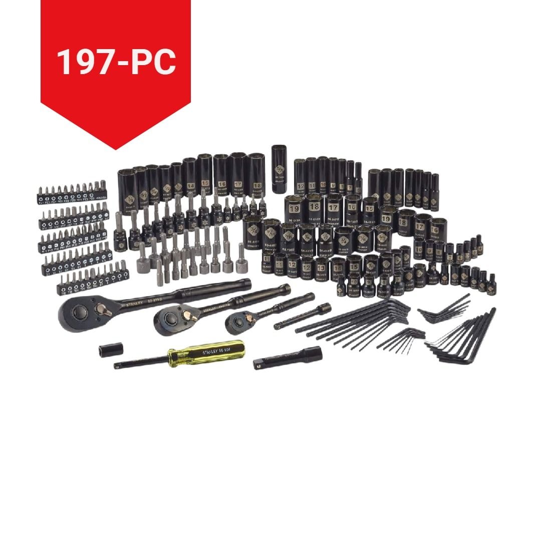 Professional Grade Black Chrome Socket Set, SAE/Metric, 197-pc D1Q8 - product image 5