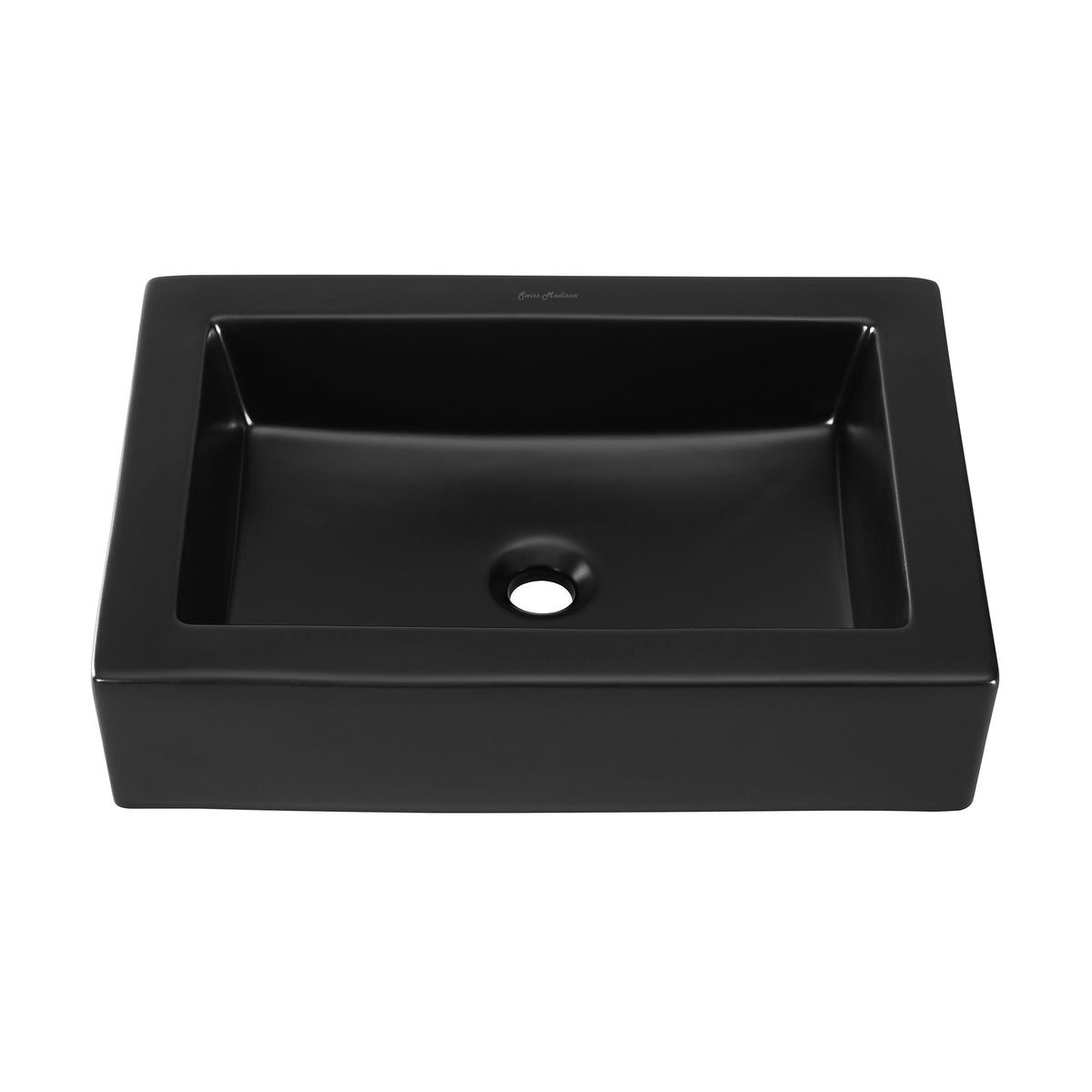 Voltaire Ceramic Rectangle Vessel Sink, Matte Black T3T5 - product image 1