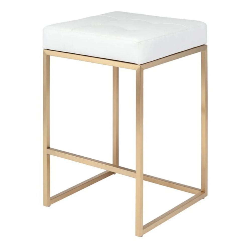 Me Home White Stainless Steel Pipe Counter Stool U1P4 - product image 1