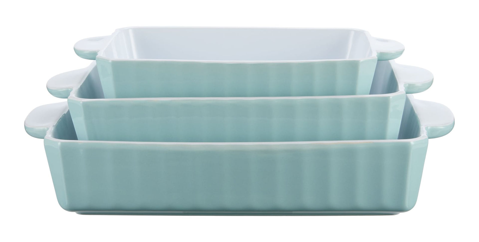 Rectangular White/Blue Bake Set, 3-pc Y2R0 - product image 1