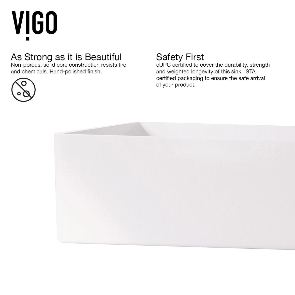 Magnolia MatteStone White Bathroom Sink/Basin Set with Olus Wall Mount Faucet and Rectangular Composite Vessel I7Q2 - product image 8