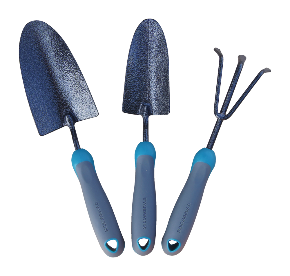 Carbon-Steel Garden Tool Set with Rubber Handles, Hammertone Finish, 3-pc A9T8 - product image 1