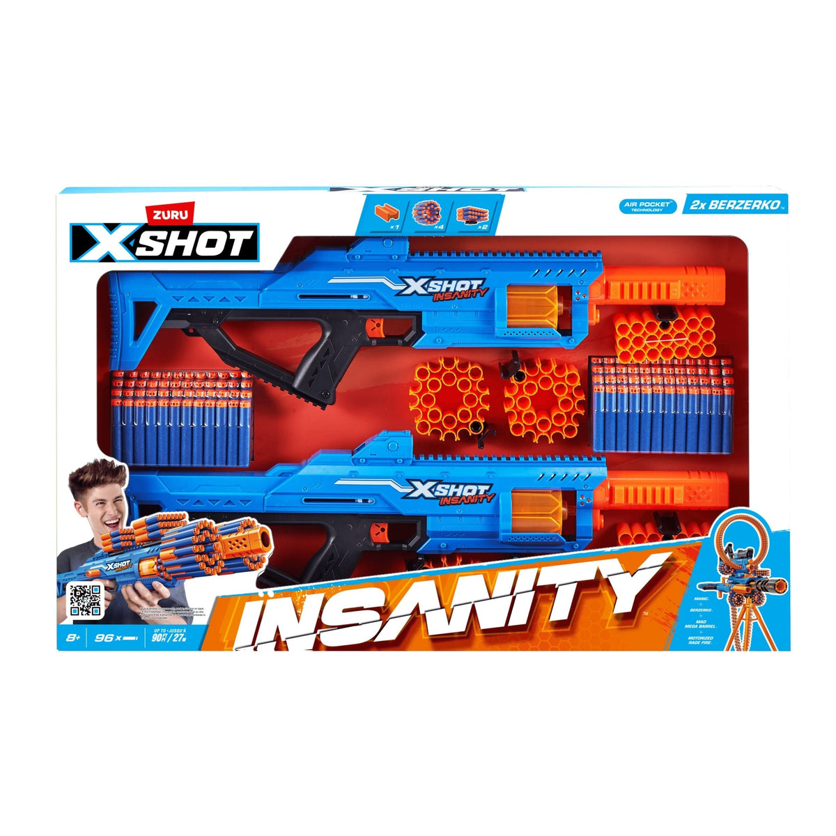 X-Shot Insanity-Series 1 Berzerko Dart Blaster with 96 Darts, 2-pk, Ages 8+ M4P0 - product image 4