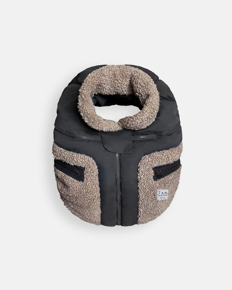 7AM Enfant Car Seat Cocoon - Black - Applique Oatmeal I7Q9