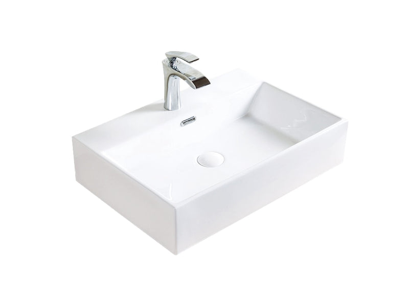 Bath Raylee Ceramic Vessel Bathroom Sink/Basin with Overflow, Glossy White X2I4