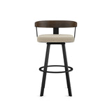 Lars Wood Swivel Bar Stool with Backrest, Black Frame, 30-in O2R7 - product image 1