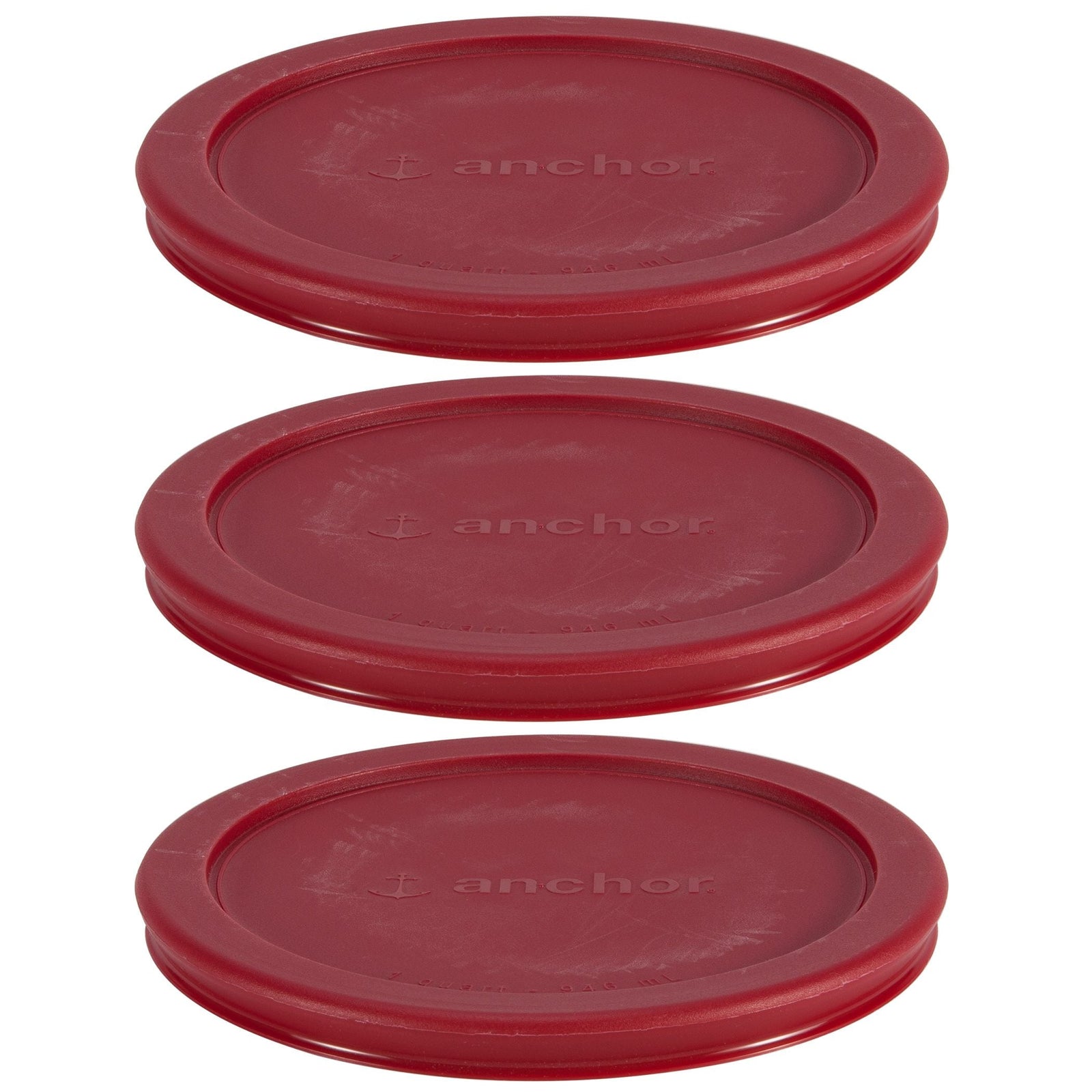 Plastic Lid Set, Red, 3-pc x 4-Cup H9F3 - product image 1