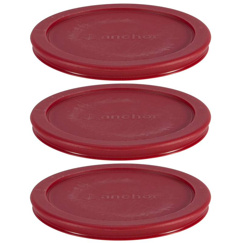 Plastic Lid Set, Red, 3-pc x 4-Cup H9F3